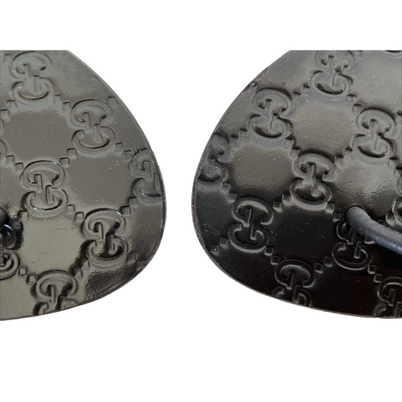 Gucci Interlocking GG Red Green Web Stripe Black Flat Thong Sandal Sz 38 US 8 - Picture 7 of 7